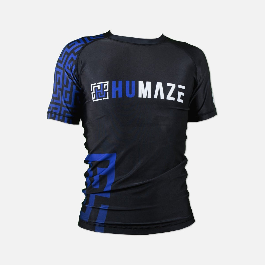 humaze maze ranked rashguard blue short sleeve