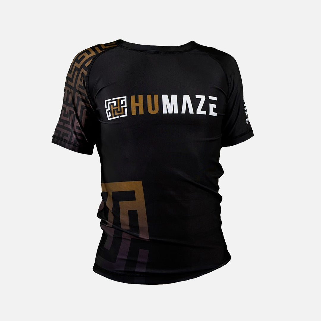 humaze maze ranked rashguard brown short sleeve front